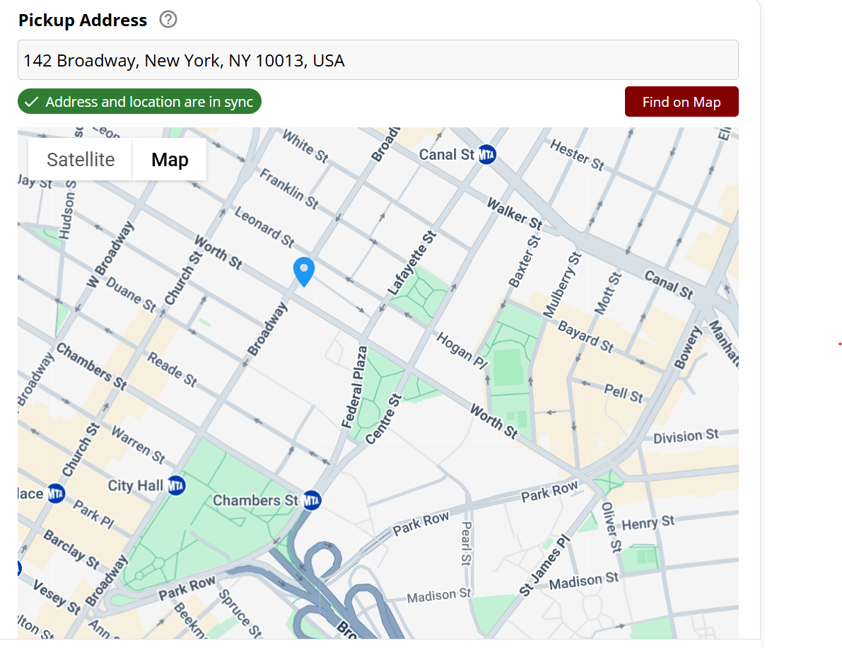 Address-Location sync in RouteBot